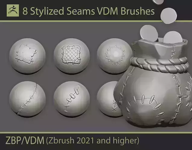 Stylized Seams VDM Brush  for Zbrush