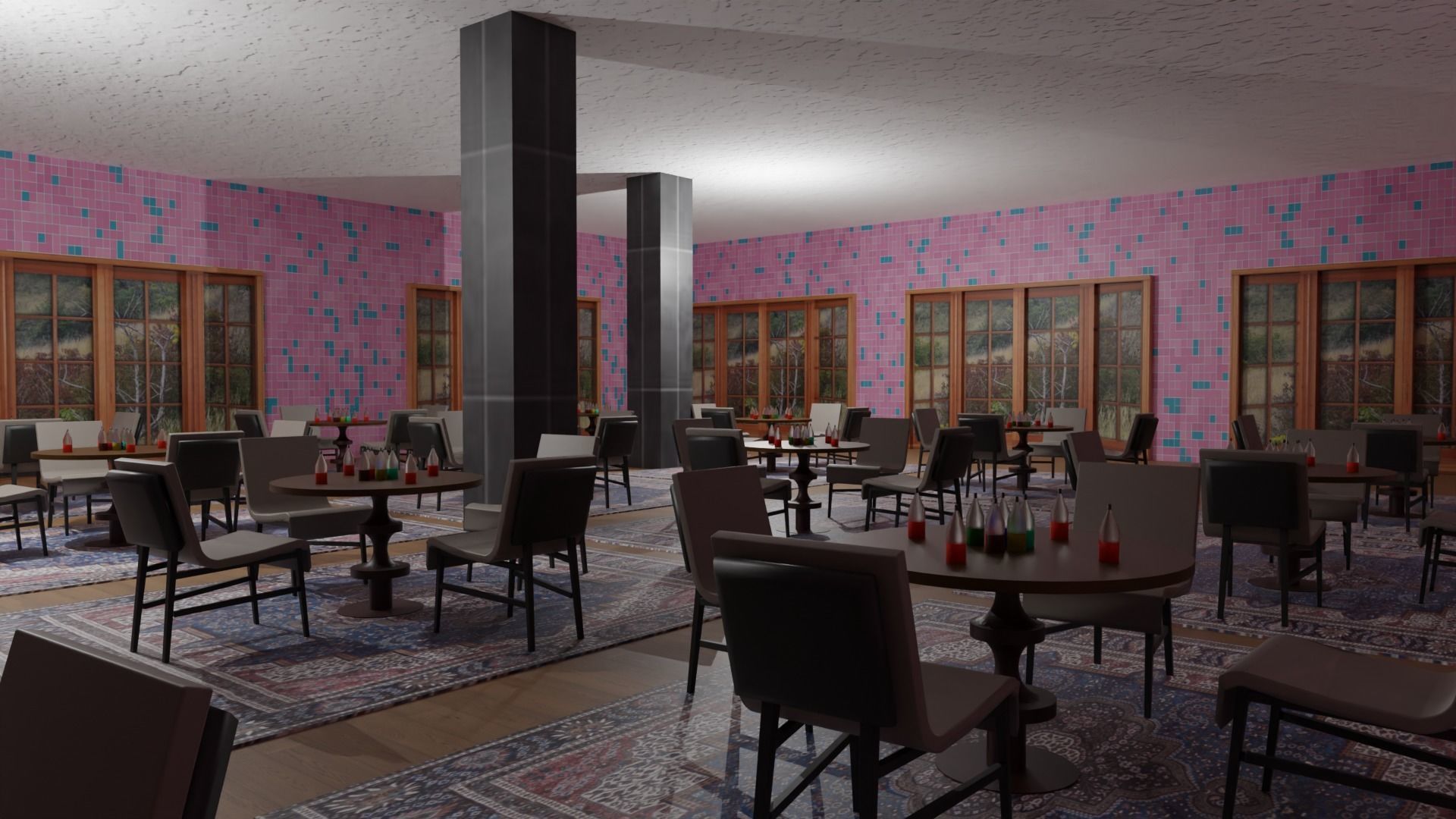 Coffee Shop Low-poly 3D model_4