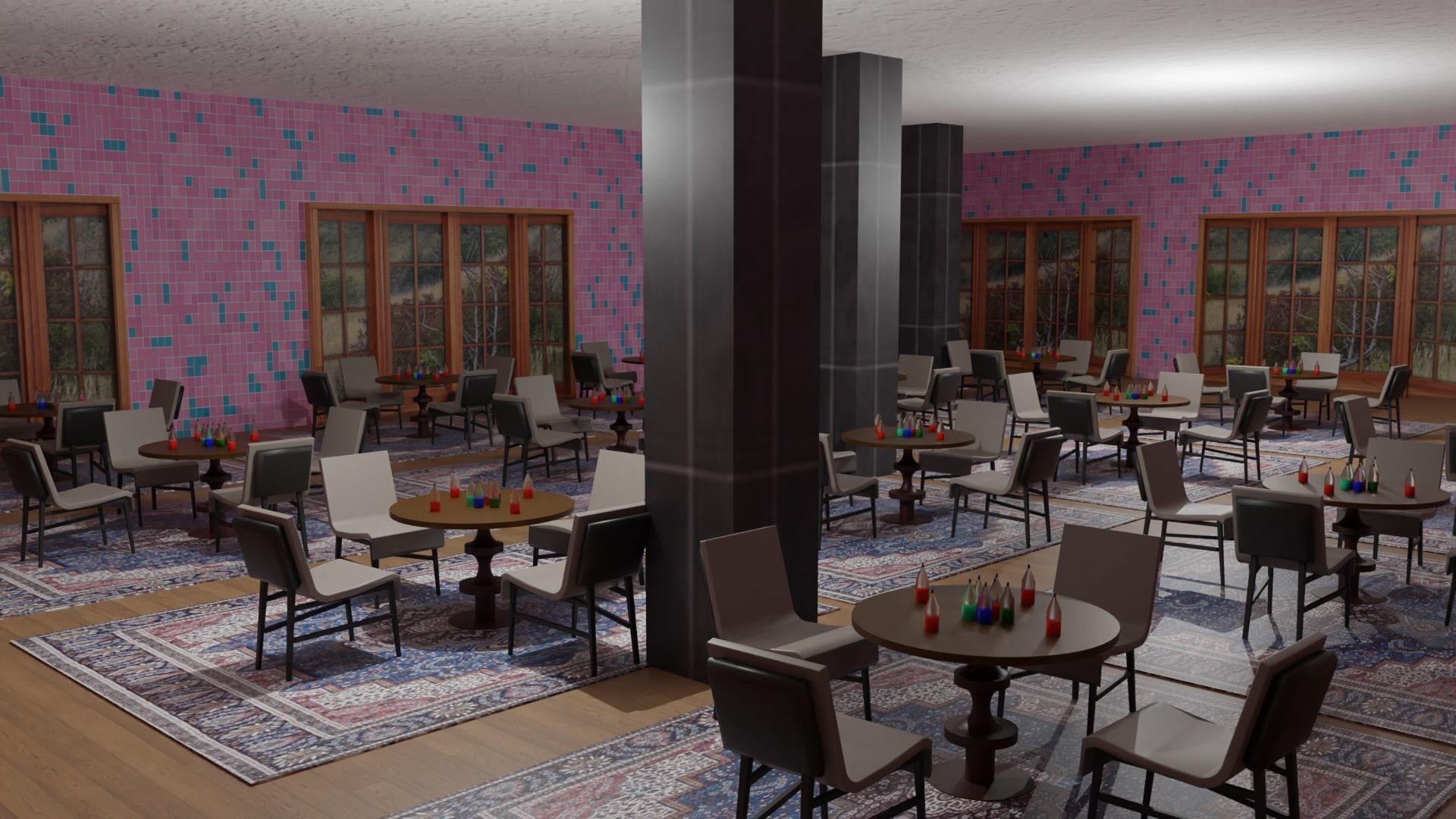 Coffee Shop Low-poly 3D model_1