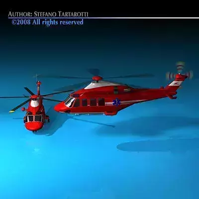 AW139 air ambulance 3D model