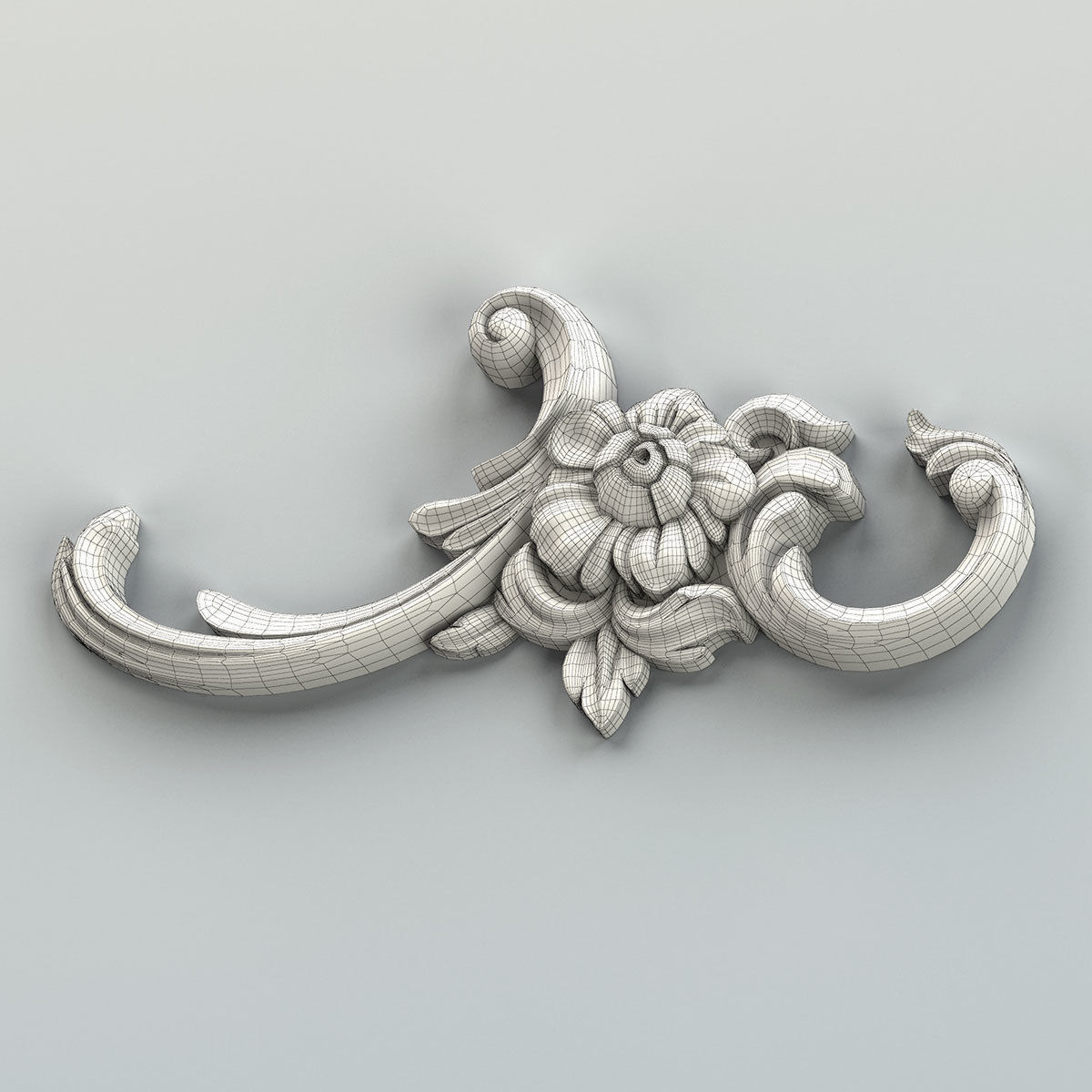 Carved decor horizontal 047 3D model_7