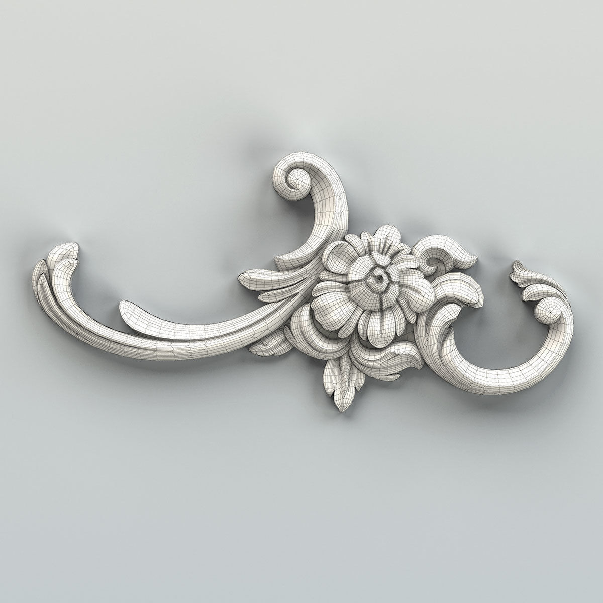 Carved decor horizontal 047 3D model_5