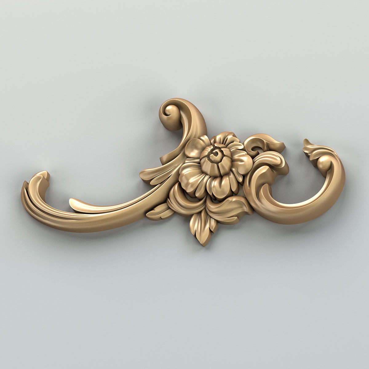 Carved decor horizontal 047 3D model_4