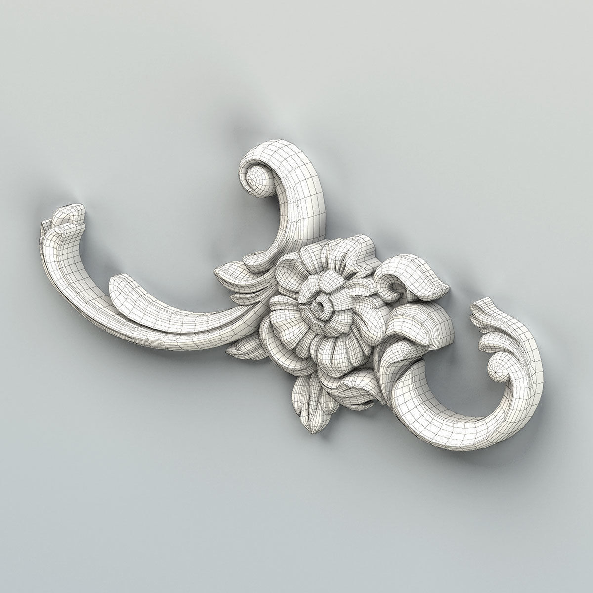 Carved decor horizontal 047 3D model_6