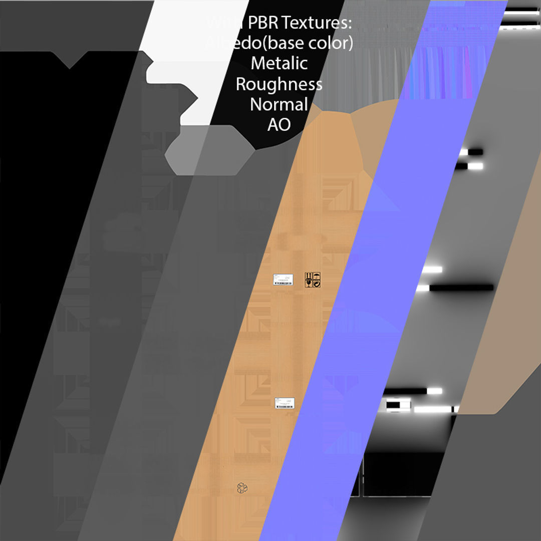 Pallet with Boxes T2 Low-poly 3D model_7