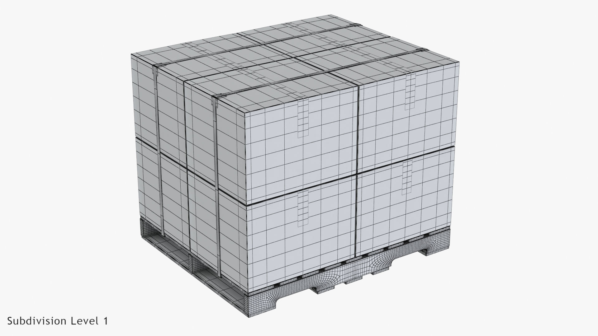 Pallet with Boxes T2 Low-poly 3D model_10
