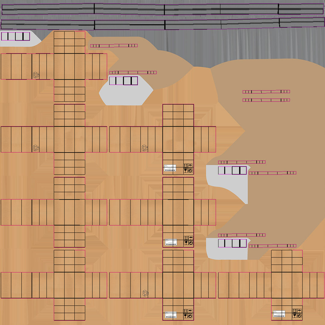 Pallet with Boxes T2 Low-poly 3D model_5
