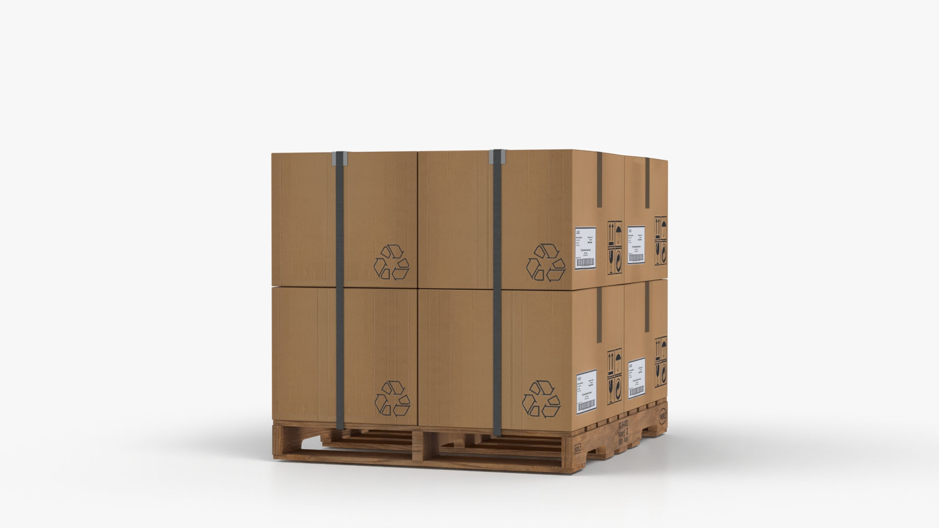 Pallet with Boxes T2 Low-poly 3D model_3