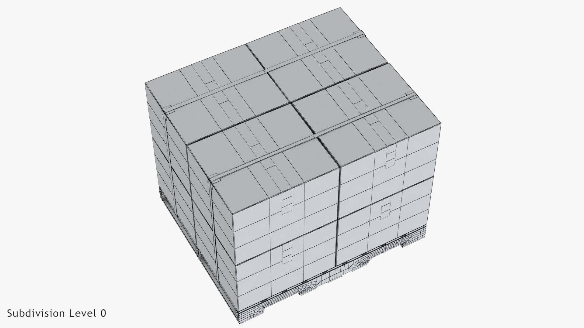 Pallet with Boxes T2 Low-poly 3D model_11