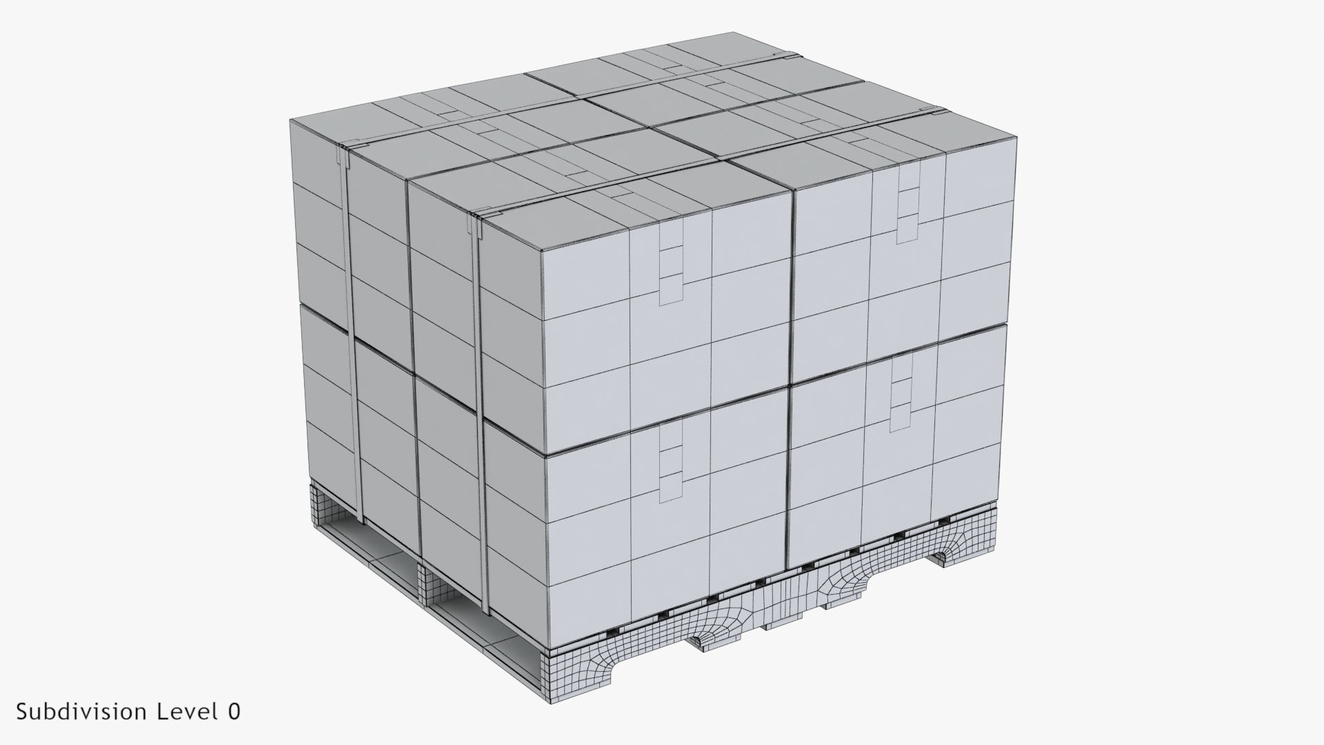 Pallet with Boxes T2 Low-poly 3D model_9