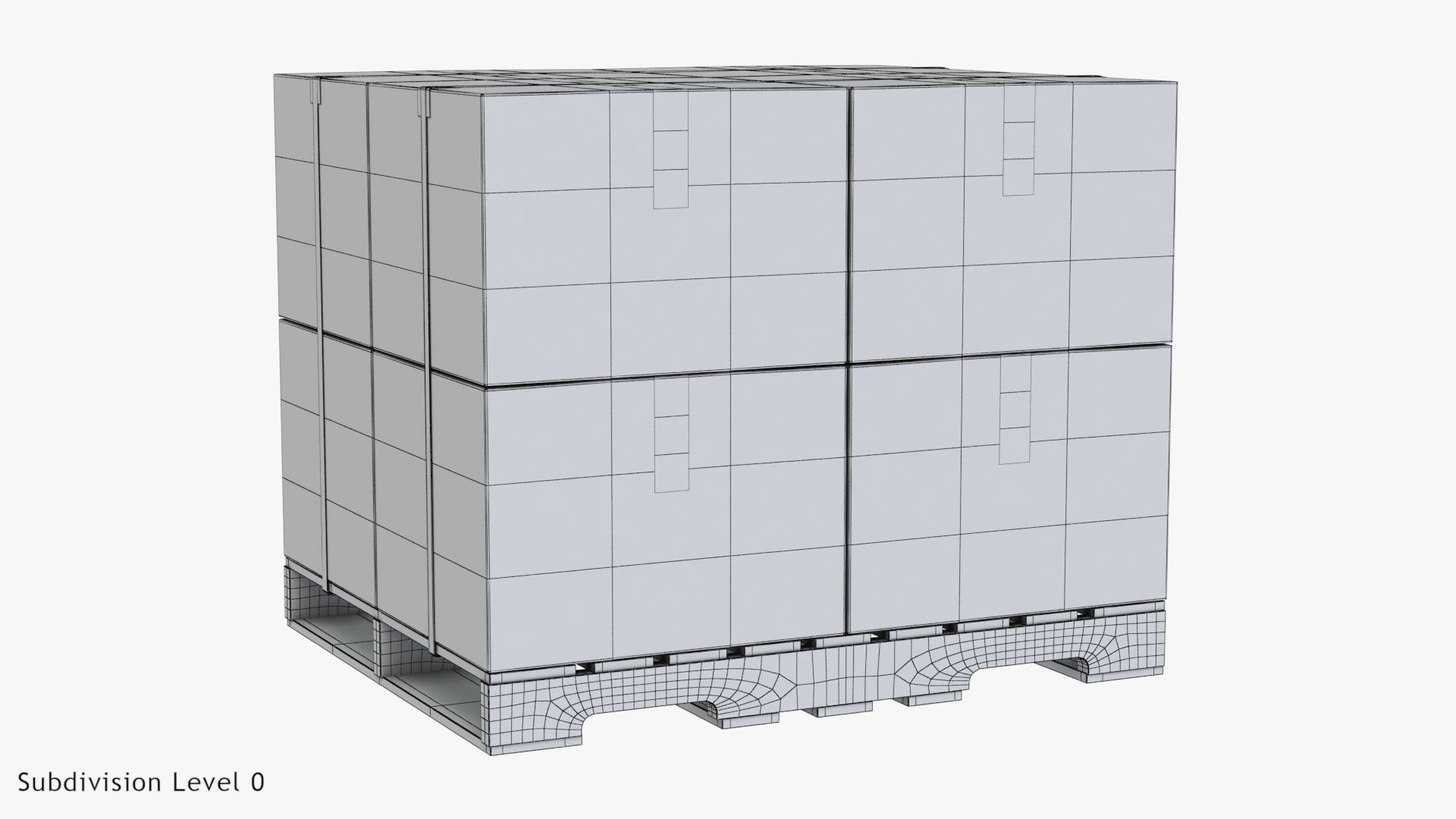 Pallet with Boxes T2 Low-poly 3D model_14