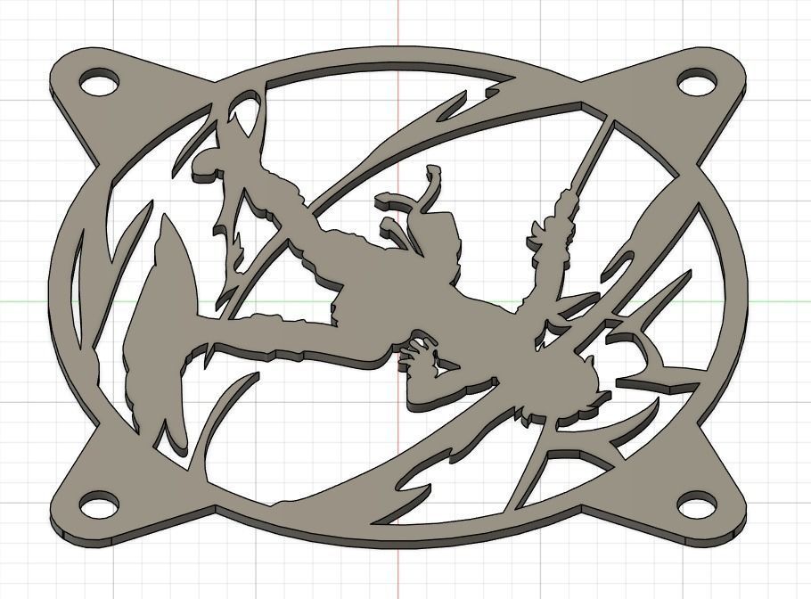 Genshin Impact Bannett PC fan cover 3D print model_5