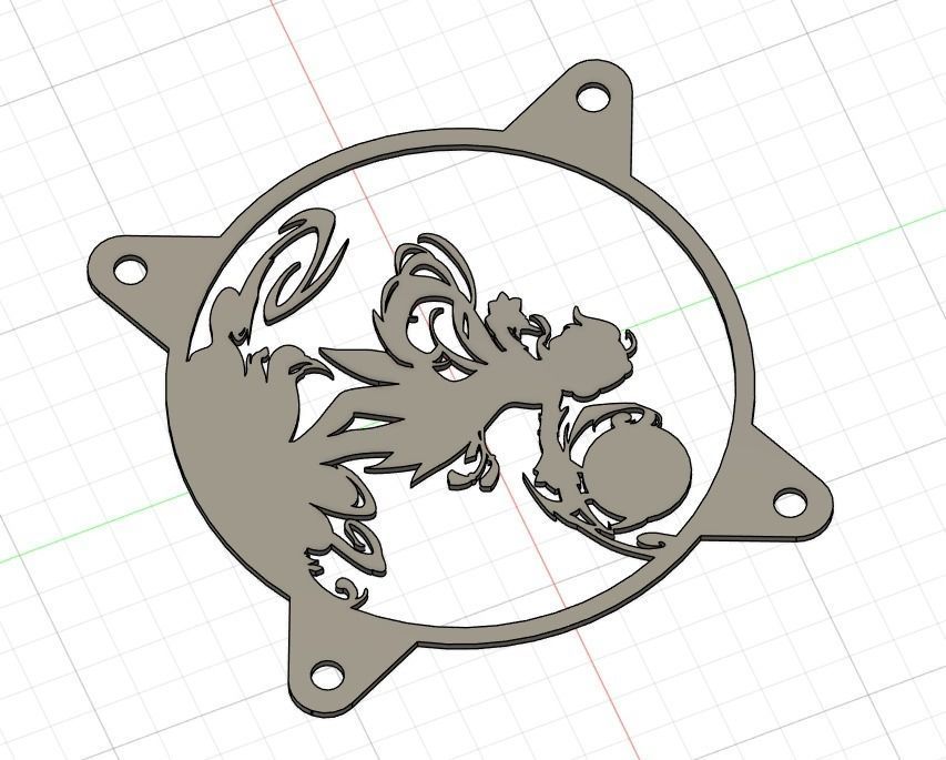 Genshin Impact Bannett PC fan cover 3D print model_16