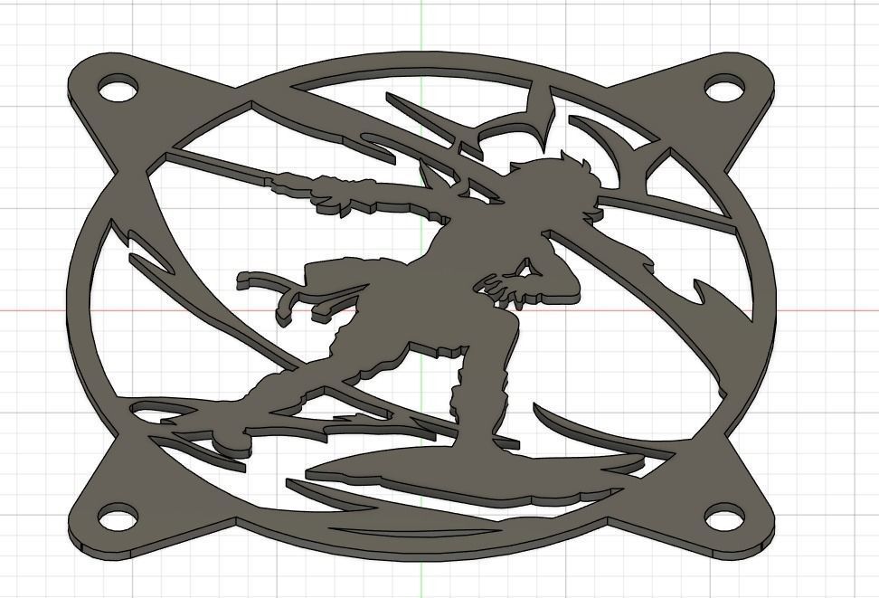 Genshin Impact Bannett PC fan cover 3D print model_11