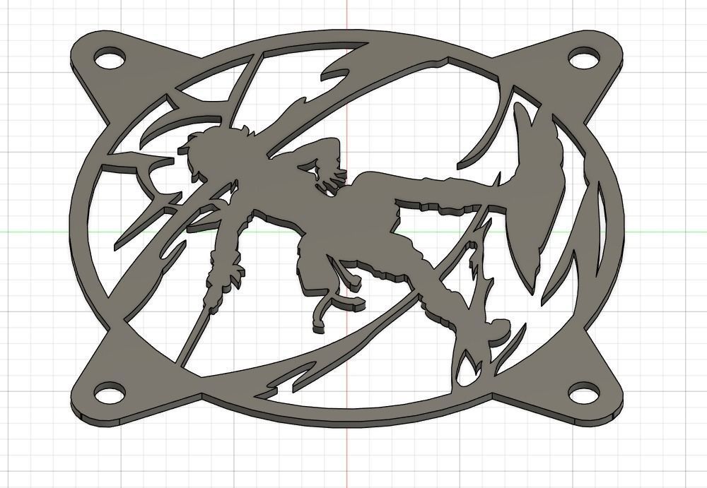 Genshin Impact Bannett PC fan cover 3D print model_9