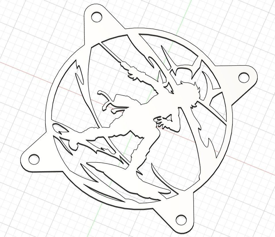 Genshin Impact Bannett PC fan cover 3D print model_2