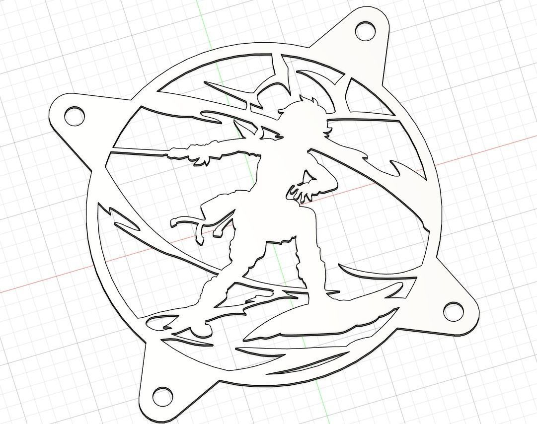 Genshin Impact Bannett PC fan cover 3D print model_3