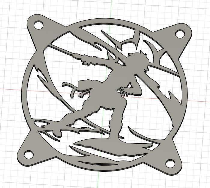 Genshin Impact Bannett PC fan cover 3D print model_12