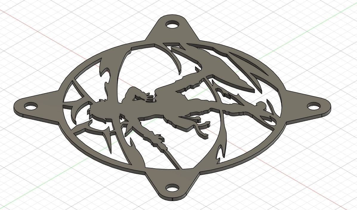 Genshin Impact Bannett PC fan cover 3D print model_8