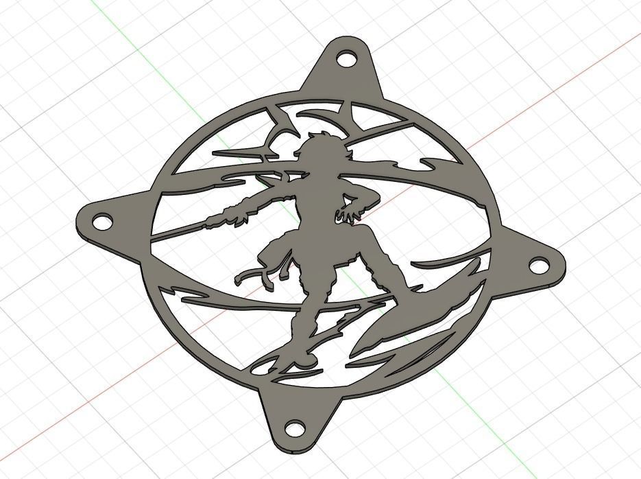 Genshin Impact Bannett PC fan cover 3D print model_18