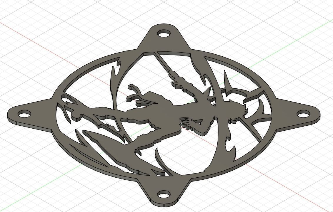 Genshin Impact Bannett PC fan cover 3D print model_4