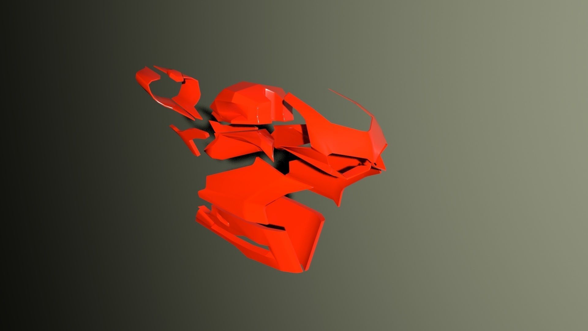 DUCATI frame art  Low-poly 3D model_1