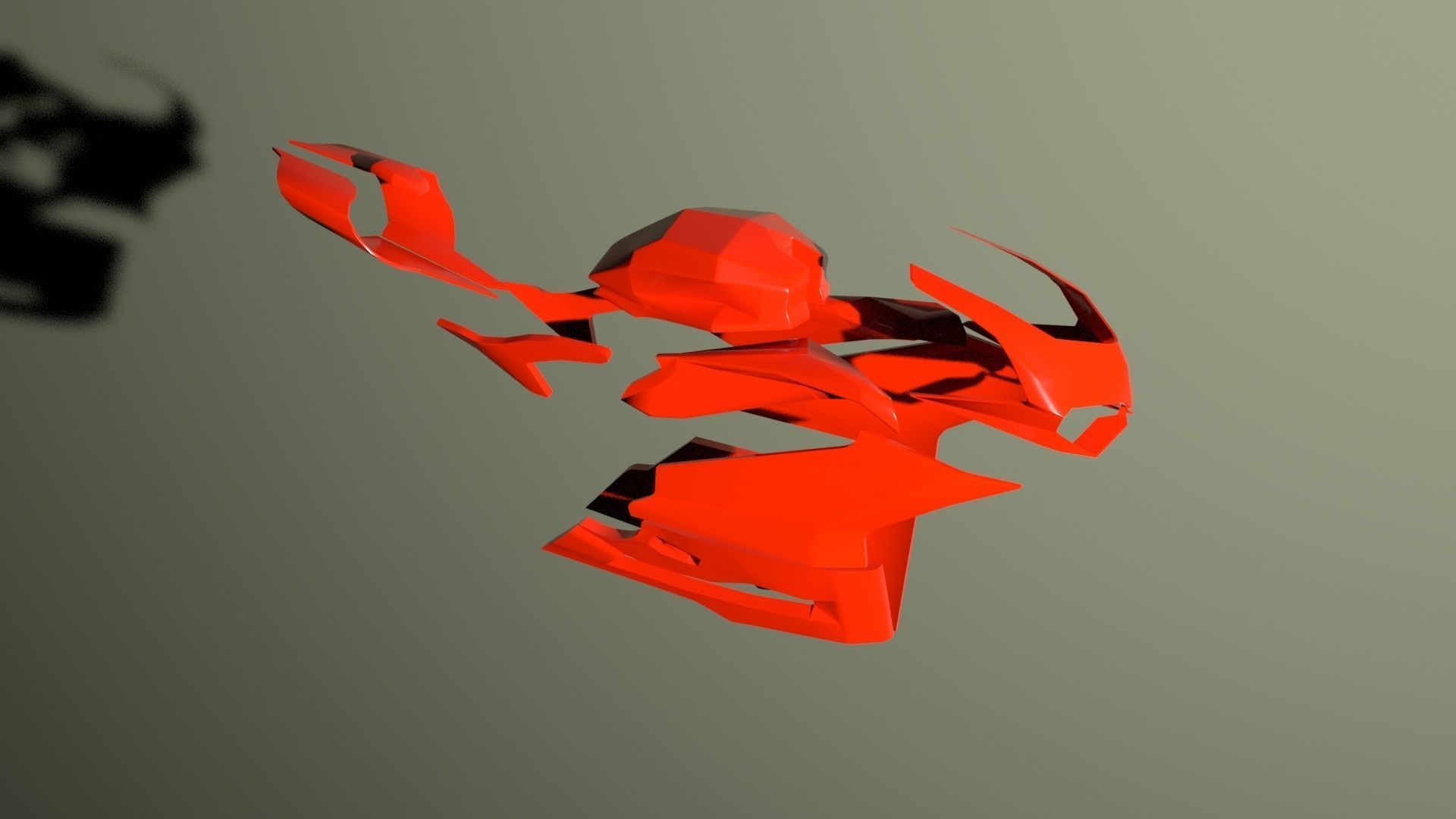 DUCATI frame art  Low-poly 3D model_3
