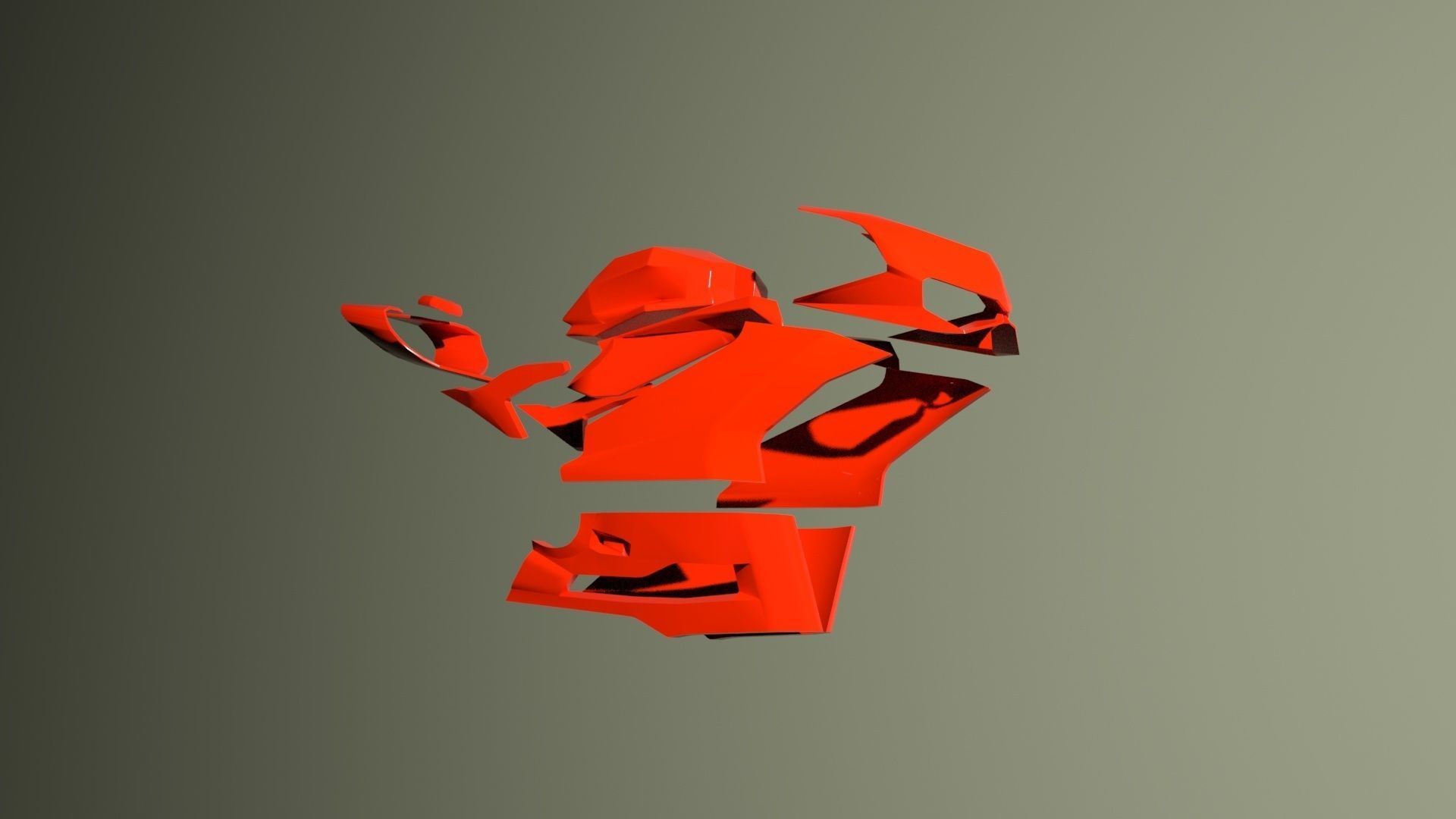 DUCATI frame art  Low-poly 3D model_4