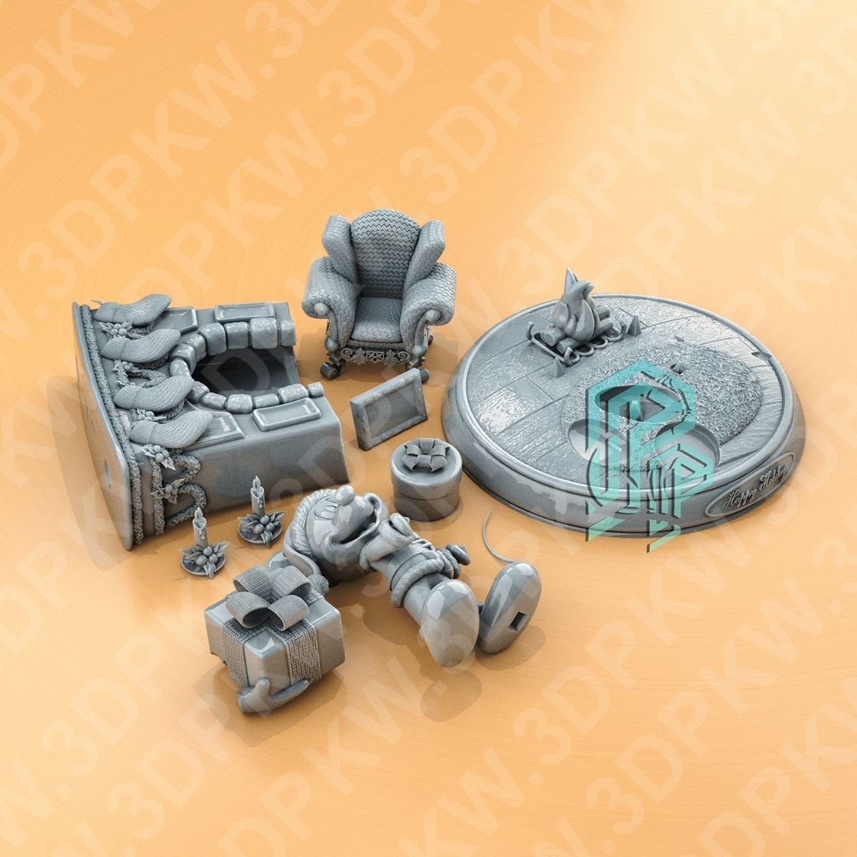 mouse christmas 3D print model_7