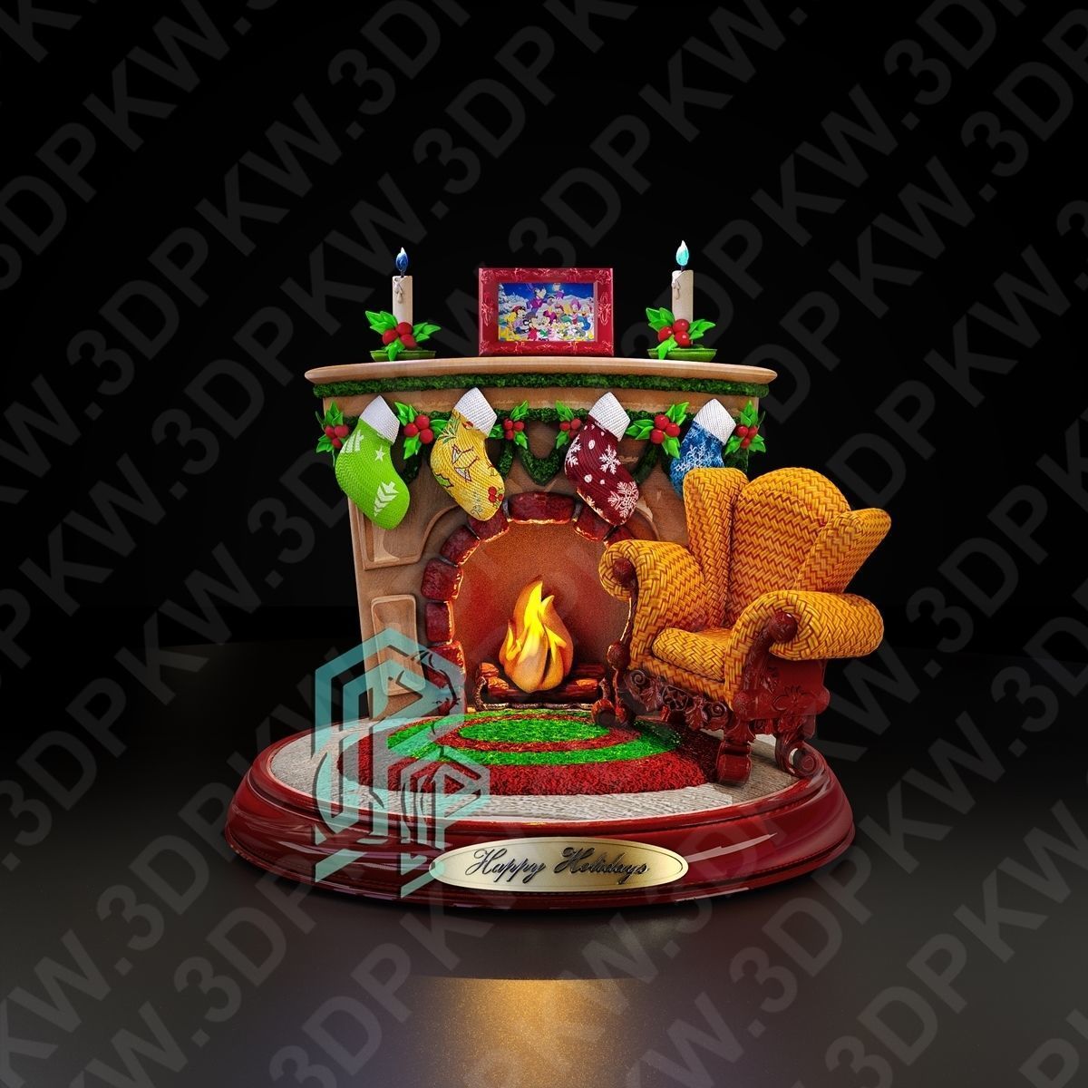 mouse christmas 3D print model_5