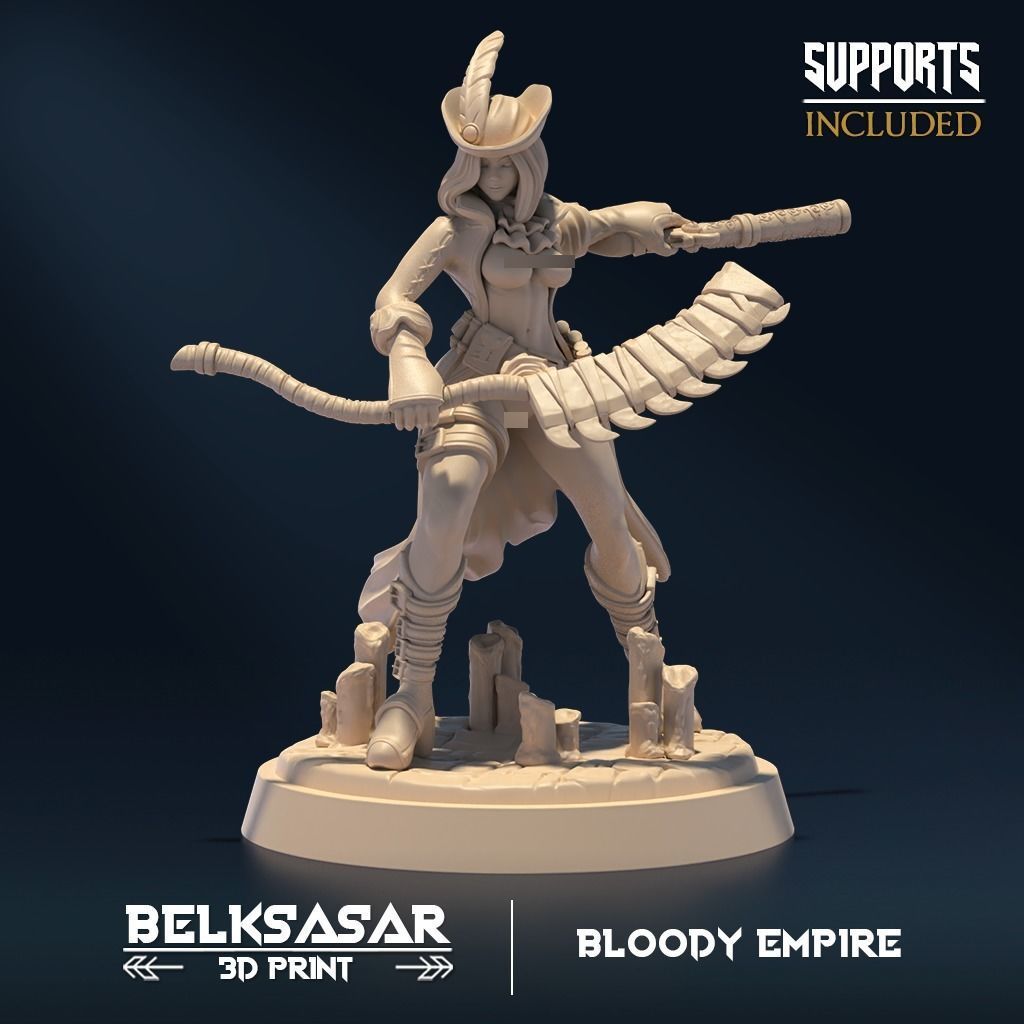 Bloody Huntress Set x5 Nude 3D print model_4