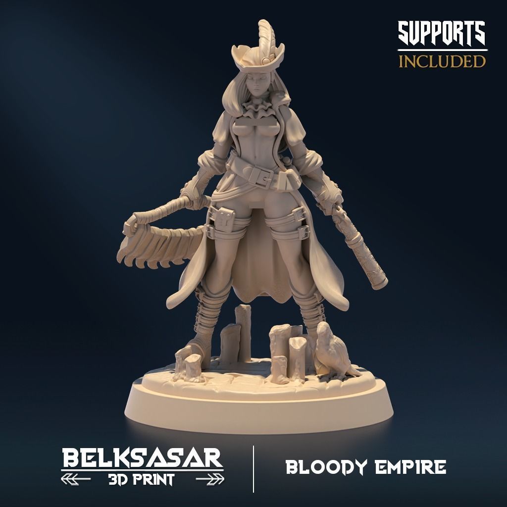 Bloody Huntress Set x5 Nude 3D print model_2