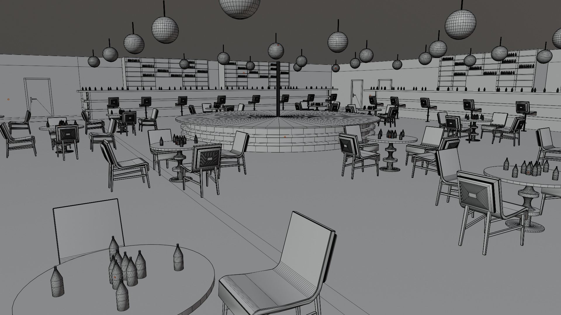 Night Club Low-poly 3D model_7