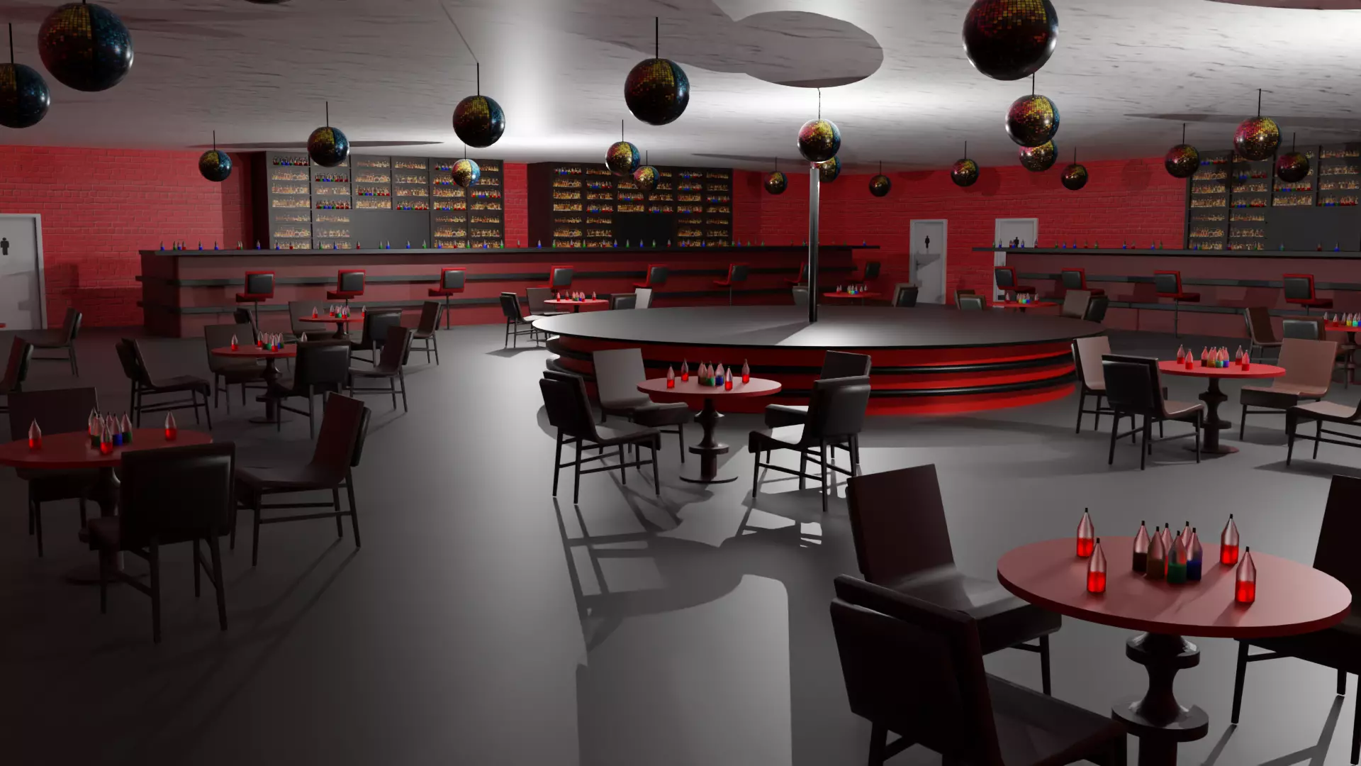 Night Club Low-poly 3D model_0