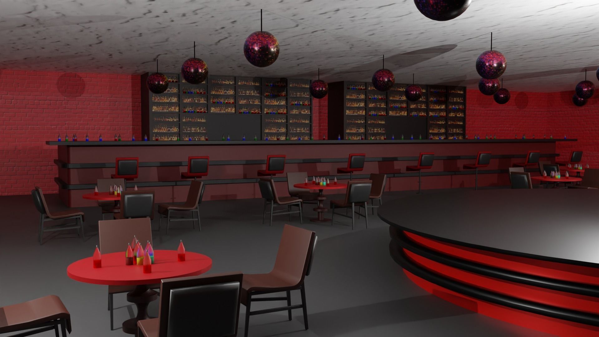 Night Club Low-poly 3D model_6