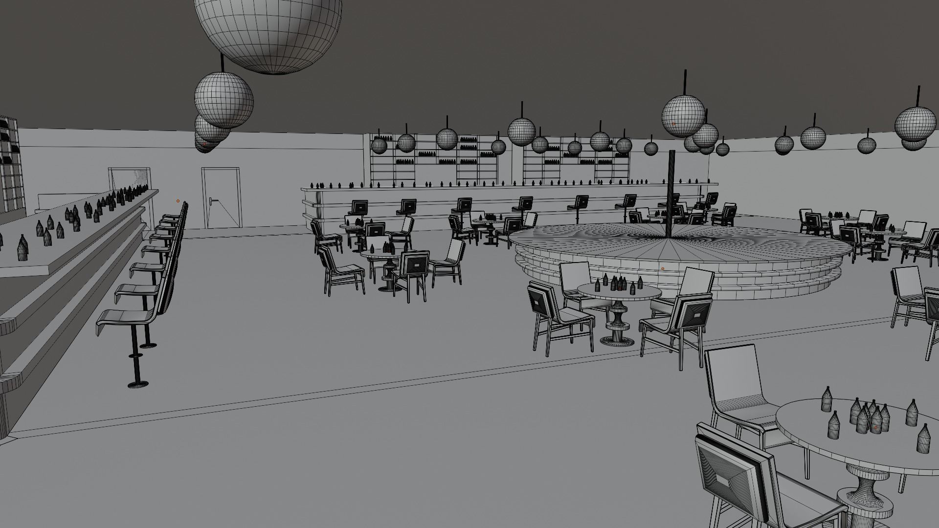 Night Club Low-poly 3D model_8