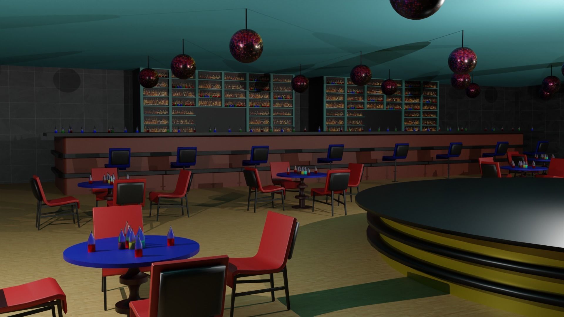 Night Club Low-poly 3D model_6