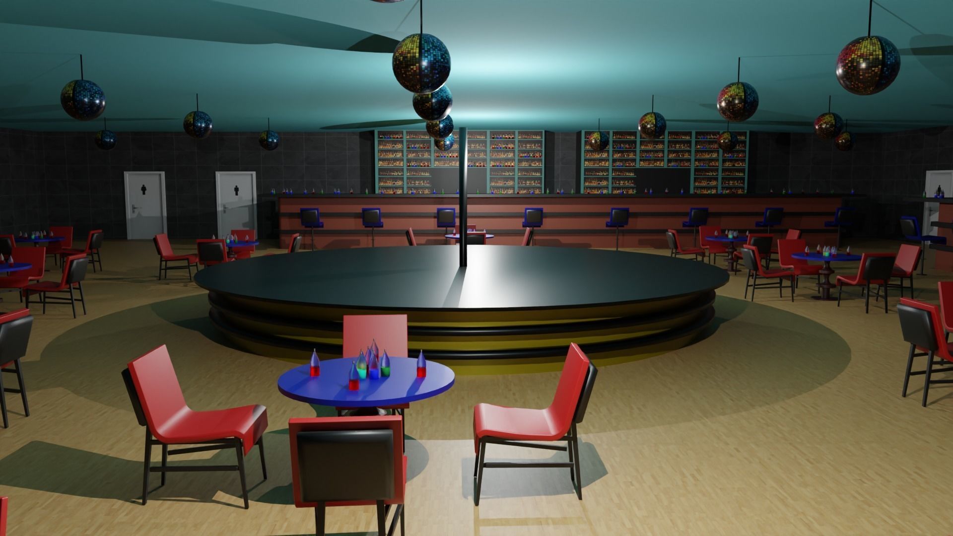Night Club Low-poly 3D model_2