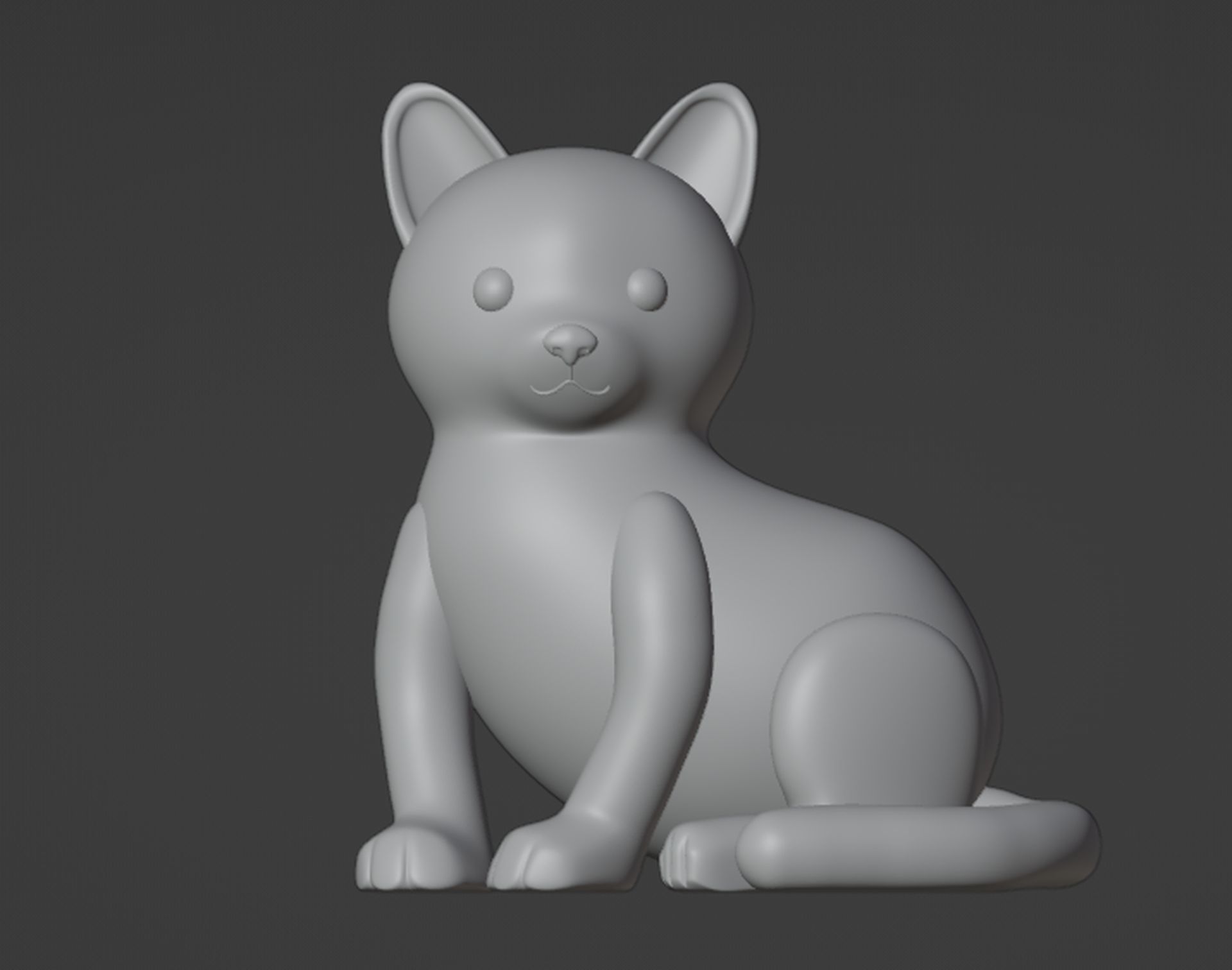 Cat Figurine v2 3D print model_1