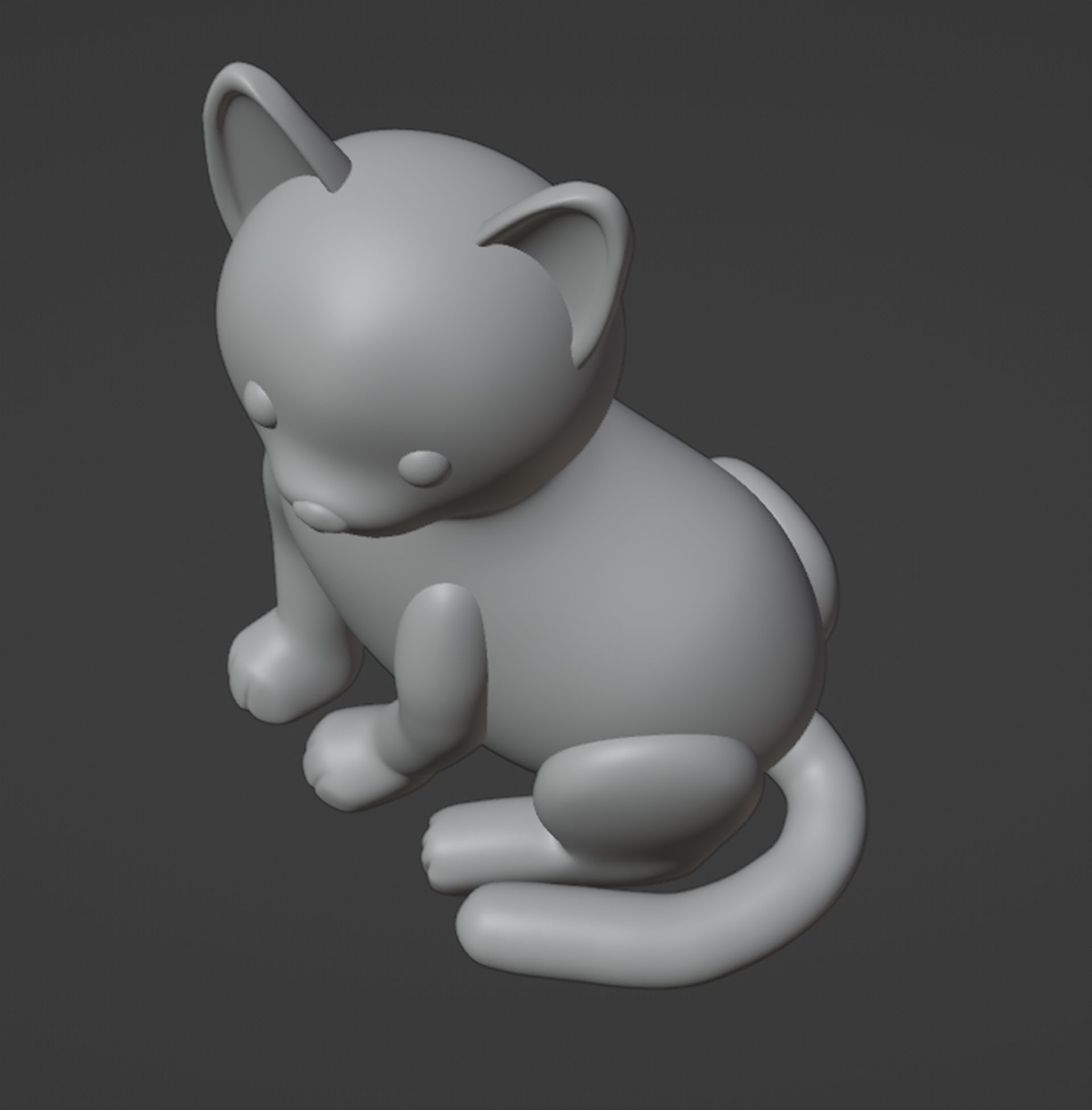 Cat Figurine v2 3D print model_8