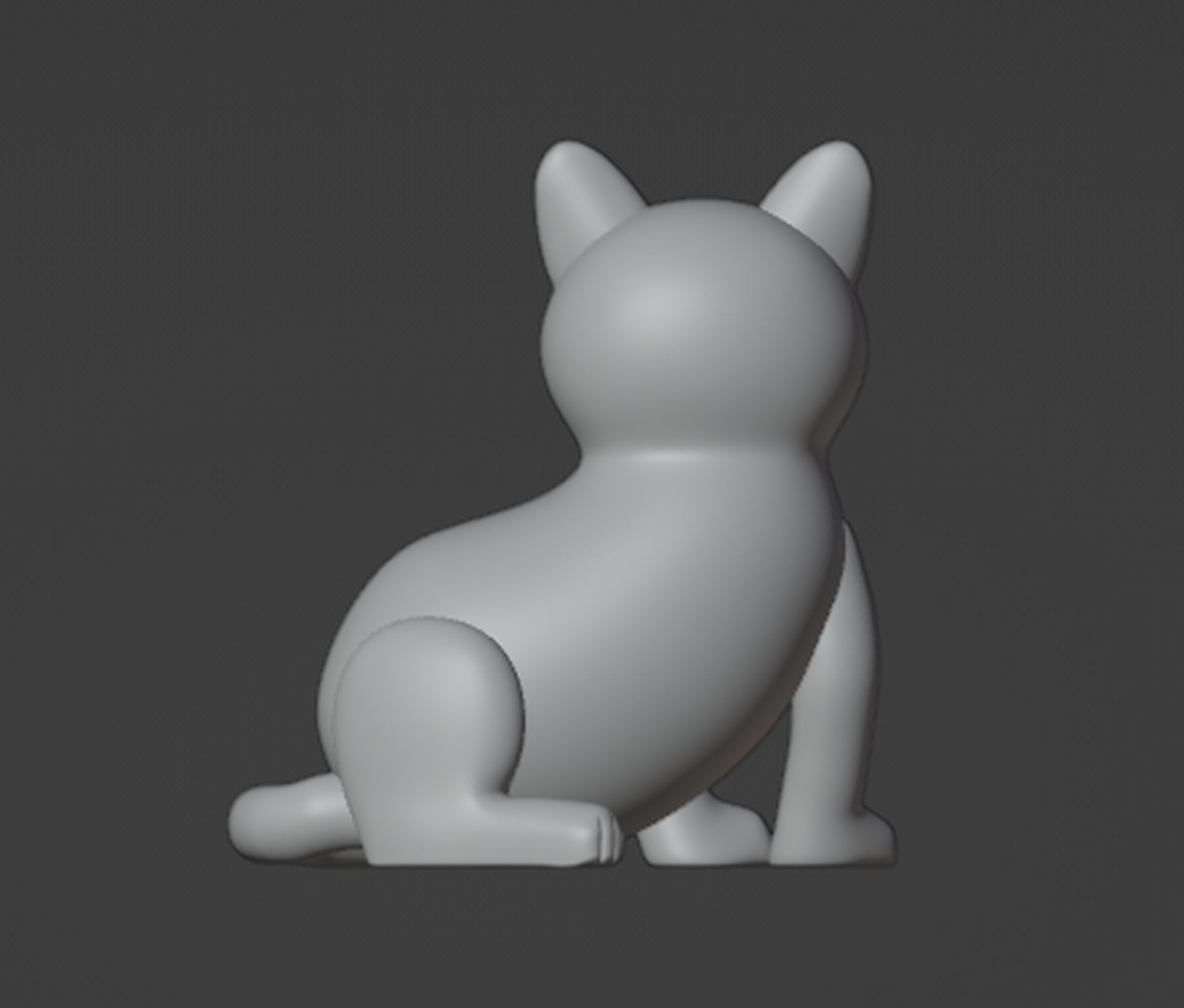 Cat Figurine v2 3D print model_4