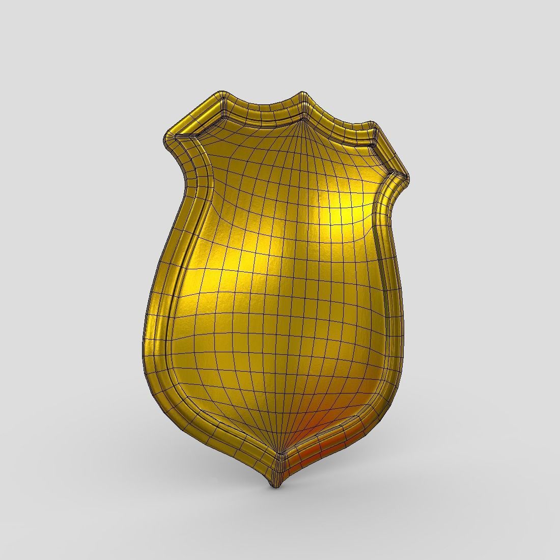 Police Badge Low-poly 3D model_2