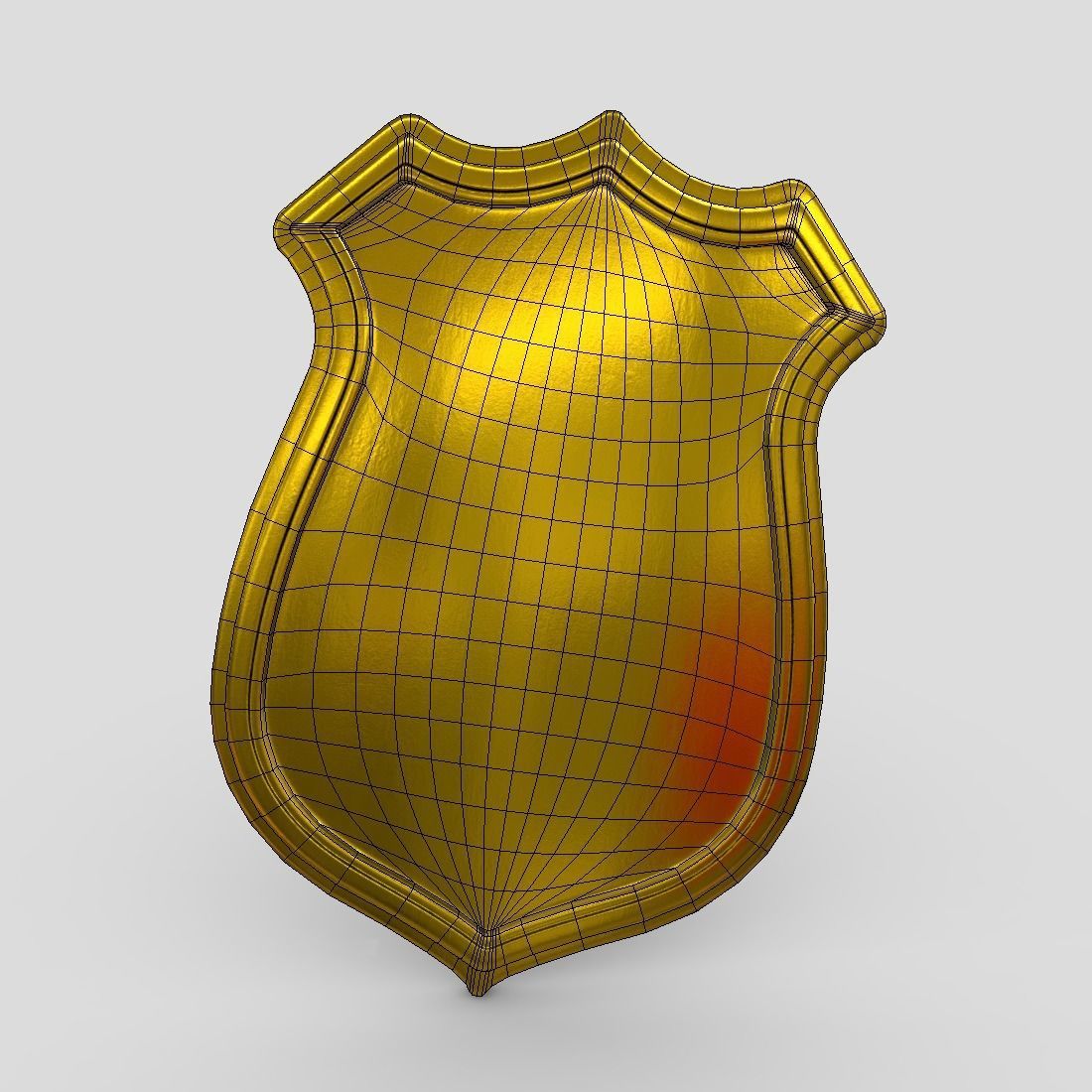 Police Badge Low-poly 3D model_4