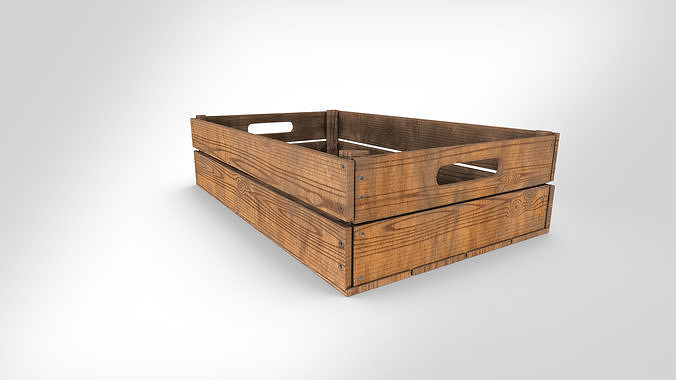 Wooden Crate T4 Low-poly 3D model 7