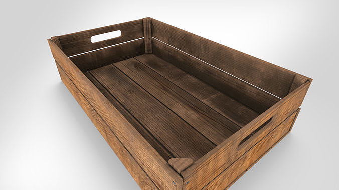 Wooden Crate T4 Low-poly 3D model 2