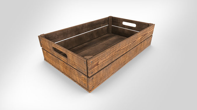 Wooden Crate T4 Low-poly 3D model 3
