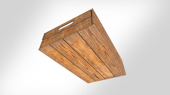 Wooden Crate T4 Low-poly 3D model 5