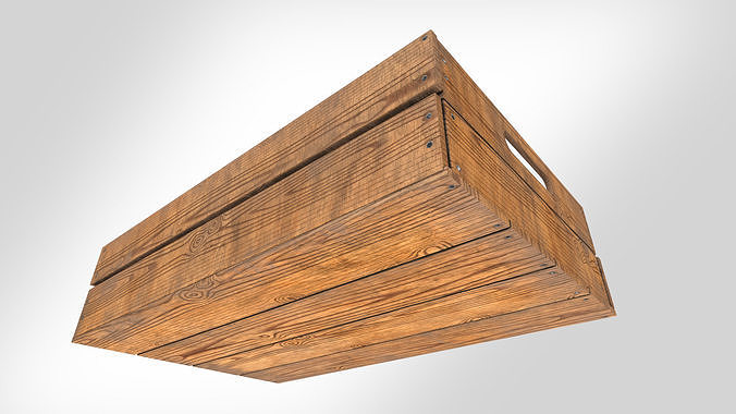 Wooden Crate T4 Low-poly 3D model 4