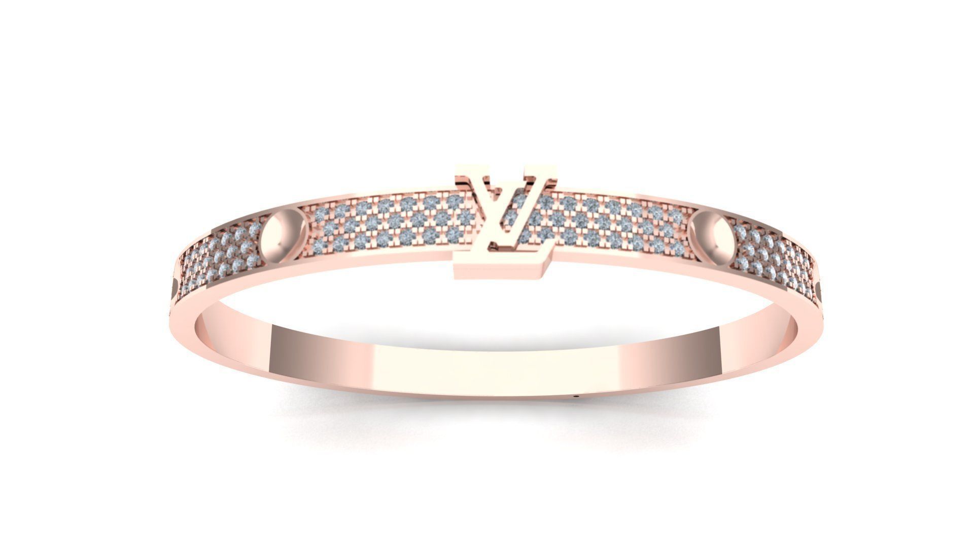 Louis Vuitton Pave Diamonds bangle 3D model_3