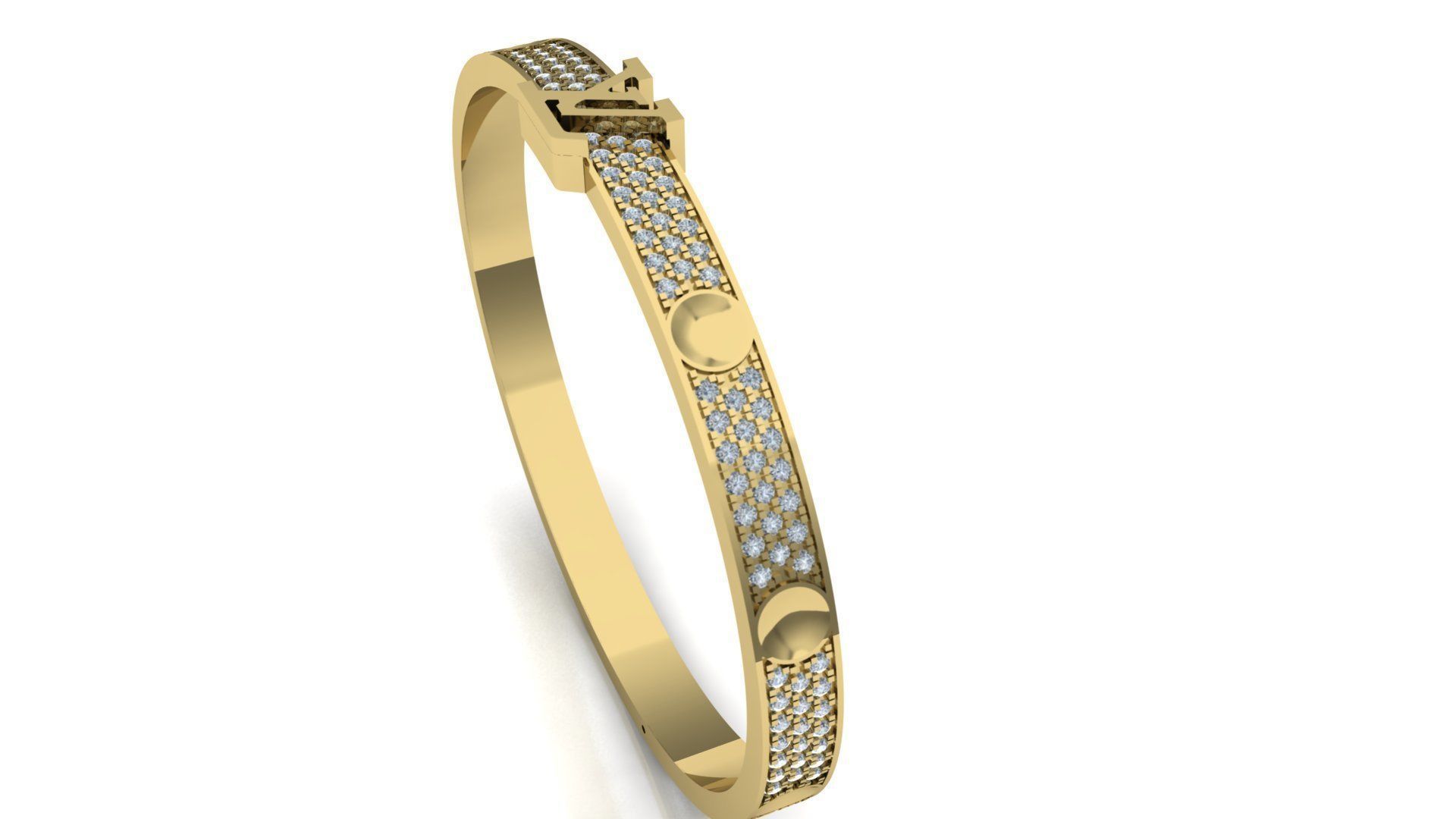 Louis Vuitton Pave Diamonds bangle 3D model_2